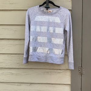 Stripe sequins sweater silver Stripes Sequin gray sweatshirt